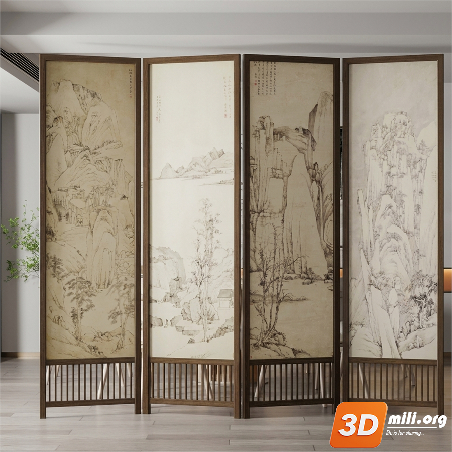 Folding screen Skp Files 